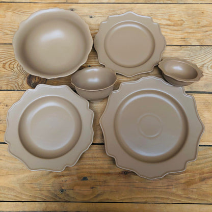 Veronica Brown Ceramic Dinnerware Plate