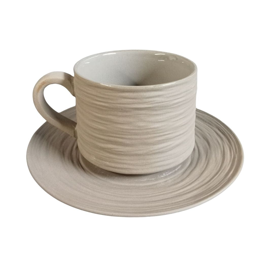MURADITOHOME Lunava and Glazure Ceramic Cup and Saucer 250 ml