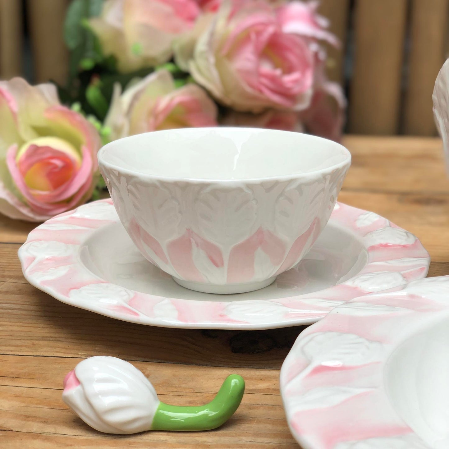 Maria Pink Ceramic Dinnerware Plate Collection