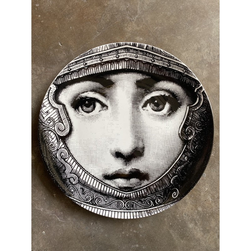 Fornasetti plates porcelain Plate salad plate 8" and 10" Black and white w/hook Batch 1