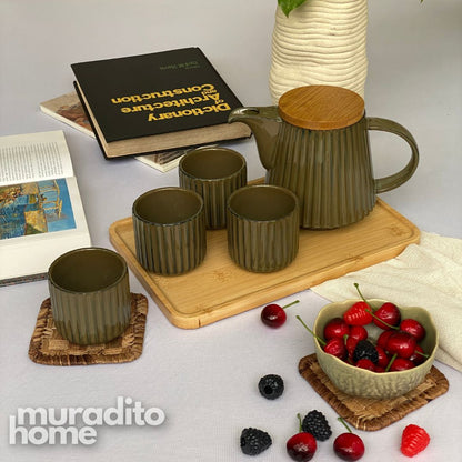 MURADITOHOME Tavari Teapot Set 800 ml and 4 Cuos 200 ml