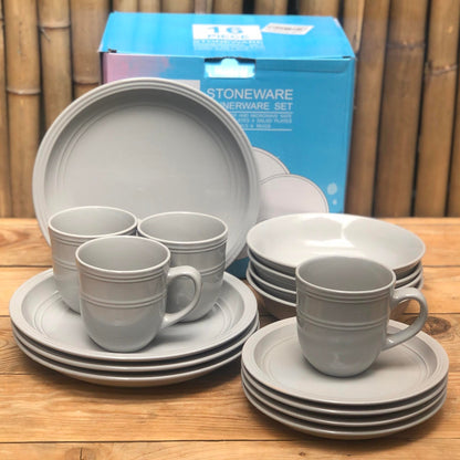 Logan 16pcs Set Stoneware(4pcs Dinner 10.5inch,4pcs Salad 8inch,4pcs Bowl 8x2inch and 4pcsMug460 ml)