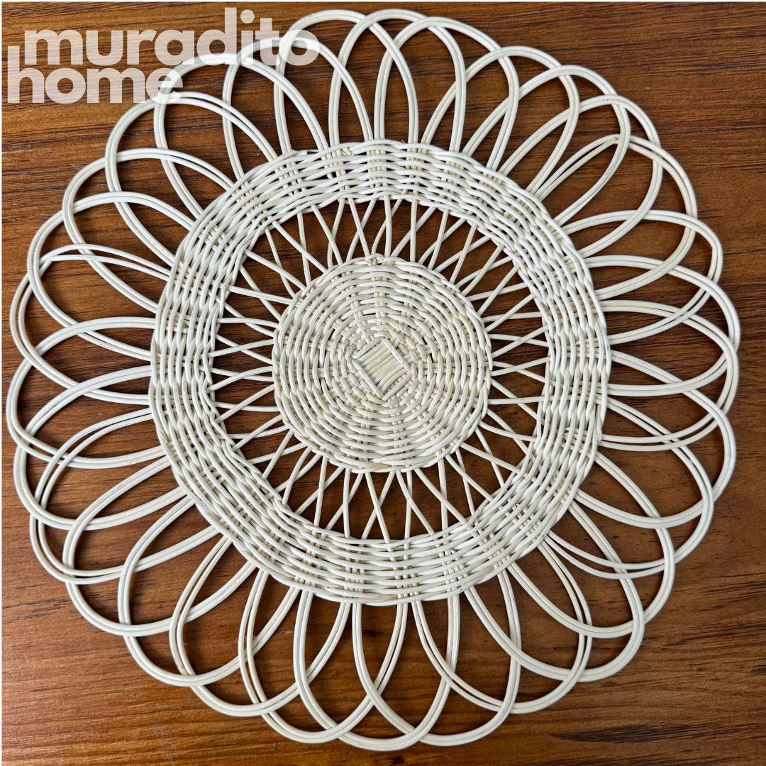 MURADITOHOME Madalena & Ethan Local Rattan Placemats 16 inches Native