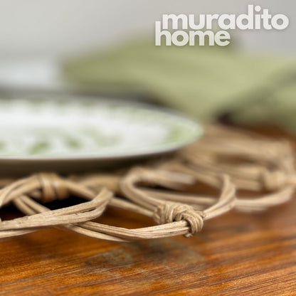 MURADITOHOME Local Rattan Placemats 13.5 inches Native
