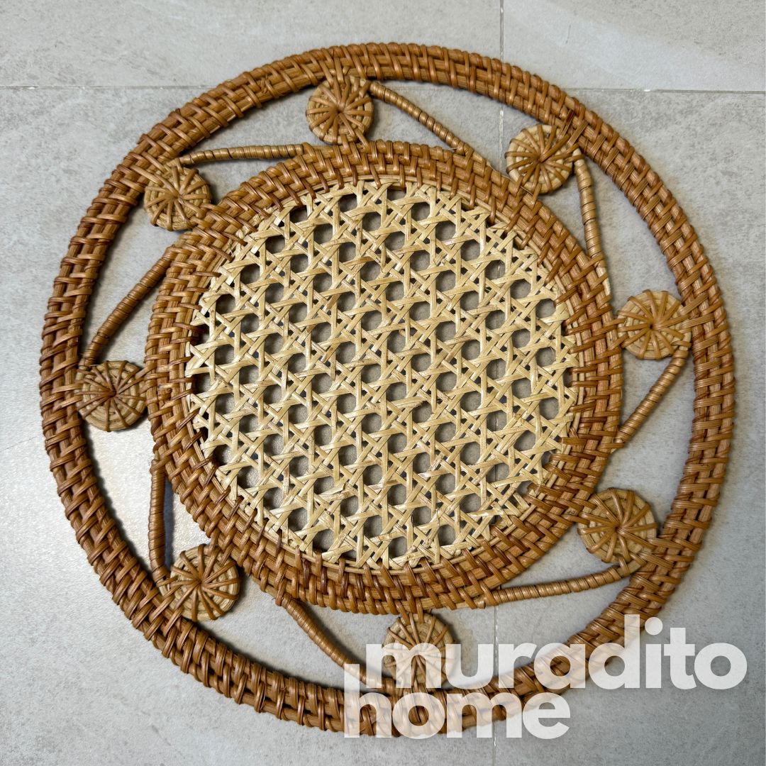 MURADITOHOME Mayumi & Mutya Local Rattan Placemats 13 inches Native