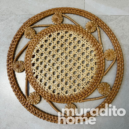 MURADITOHOME Mayumi & Mutya Local Rattan Placemats 13 inches Native