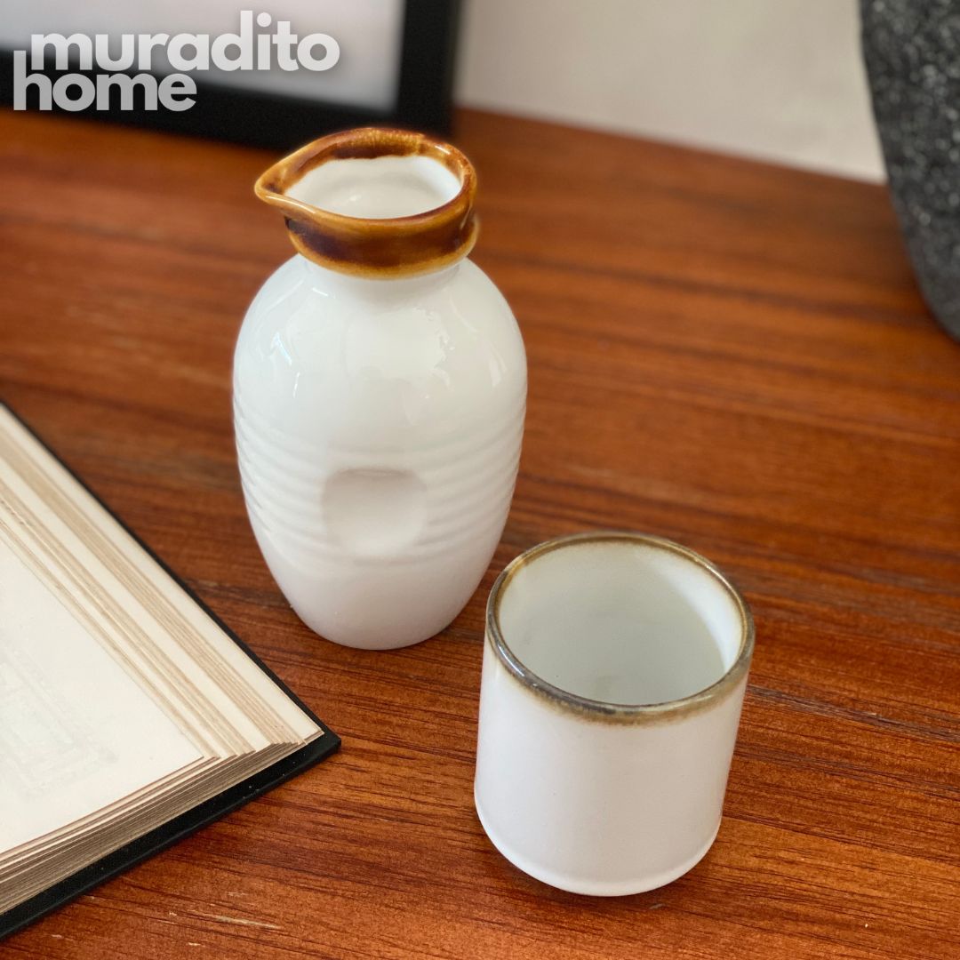 MURADITOHOME Hanatsuki Ceramic Japanese Cup and Creaner Jar Collection