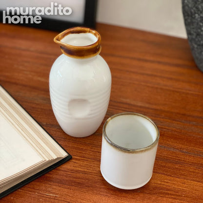 MURADITOHOME Hanatsuki Ceramic Japanese Cup and Creaner Jar Collection