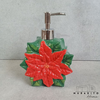 MURADITOHOME Poinsettia Soap Dispenser 500 ml