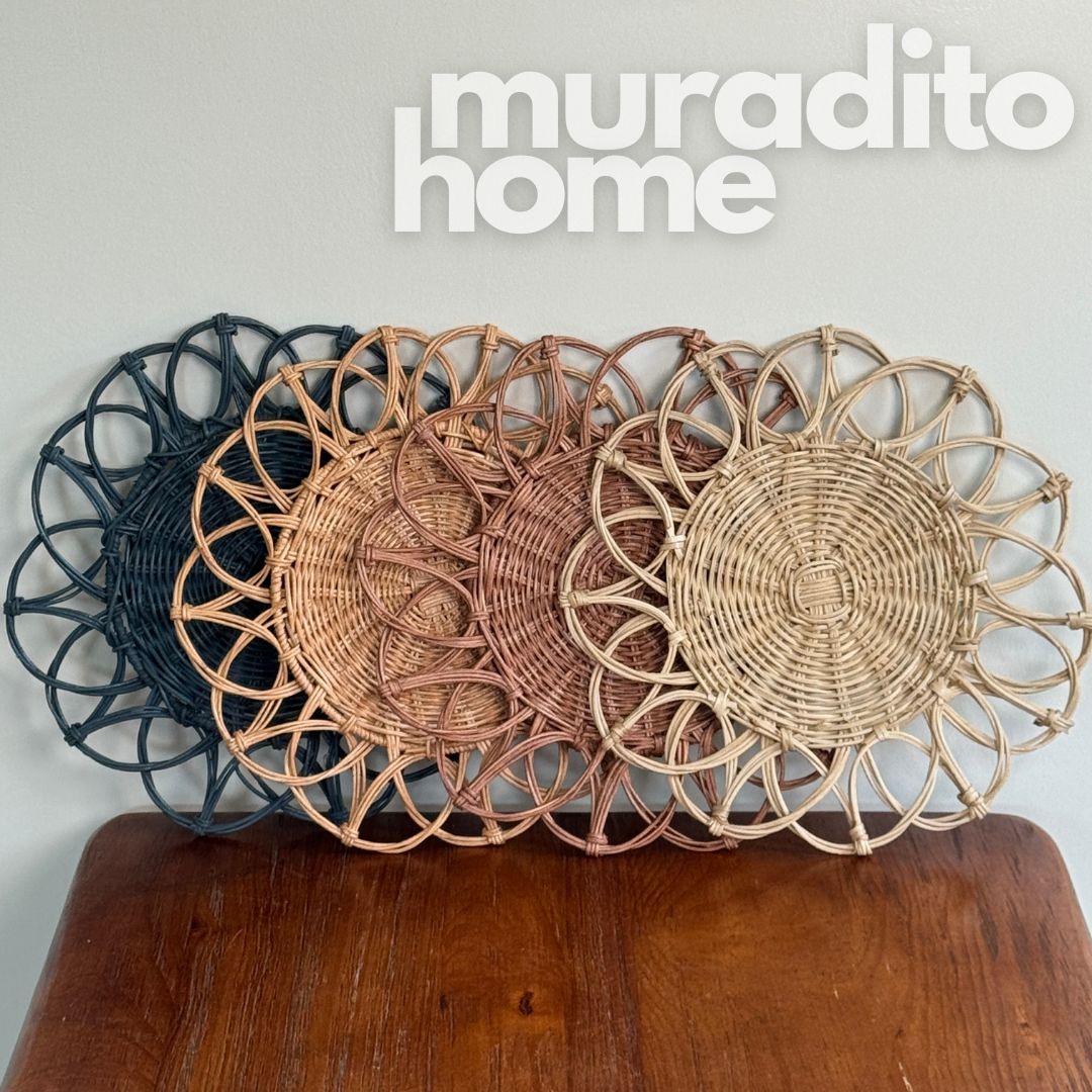 MURADITOHOME Local Rattan Placemats 13.5 inches Native