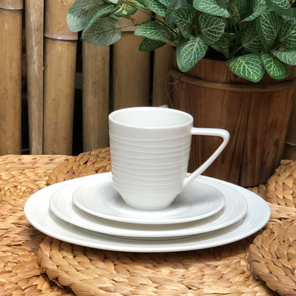 Max Plain White Ceramic Dinnerware Collection