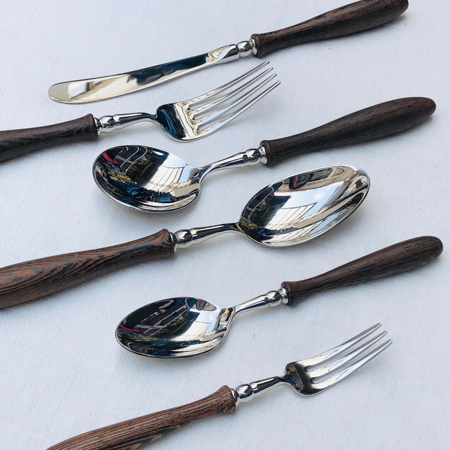 Davis 6 pcs Stainless Wooden Handle Cutlery Set