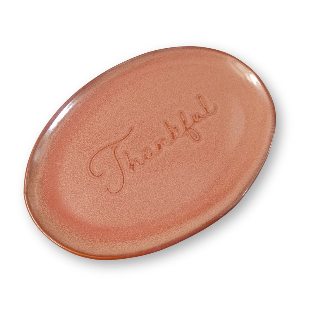 MURADITOHOME Thankful Serving Plate 12x8.25 inches