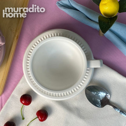 MURADITOHOME Firao and Velura Ceramic Cup and Saucer 290 ml