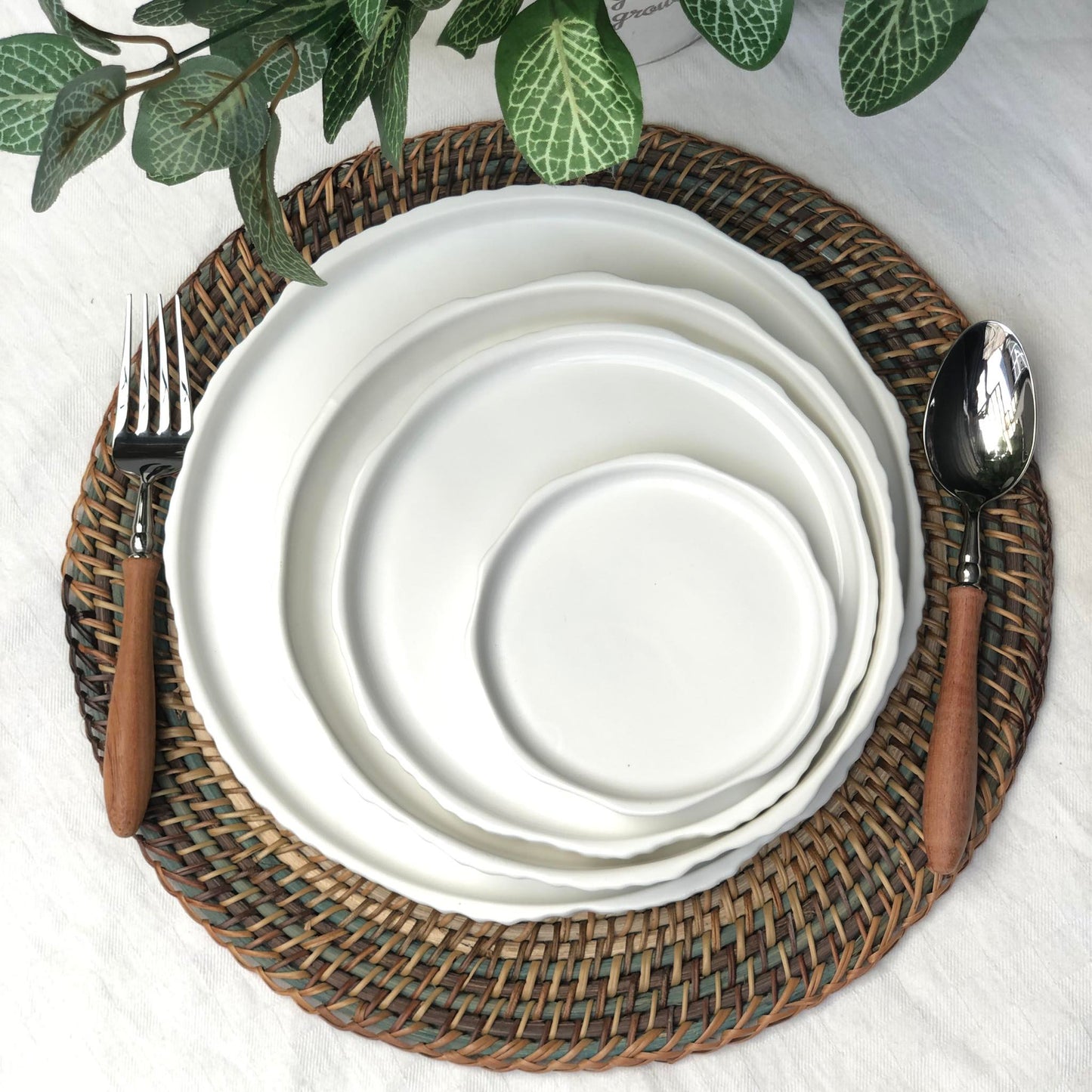 Olive Dinner Plate, Salad Plate, Bread Plate, & Dessert Plate