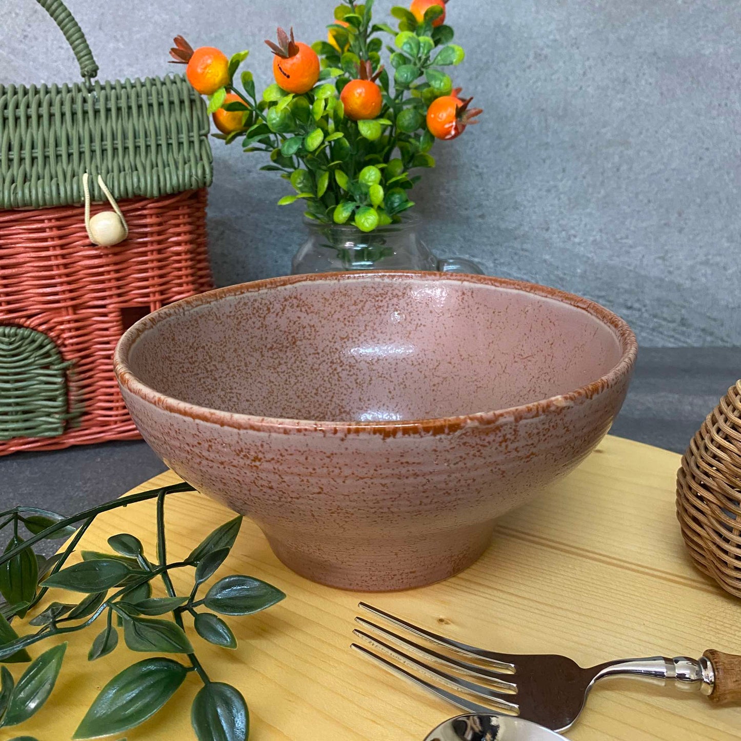 MURADITOHOME Brown 203 bowl 7x3 inch
