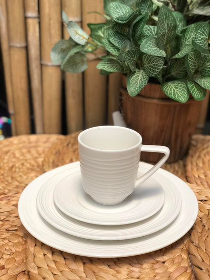 Max Plain White Ceramic Dinnerware Collection