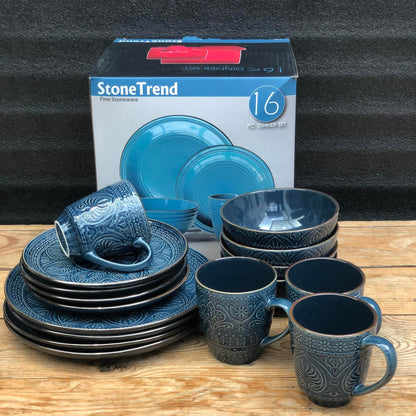 Blitzen 16 Piece Set Fine Stoneware Plate