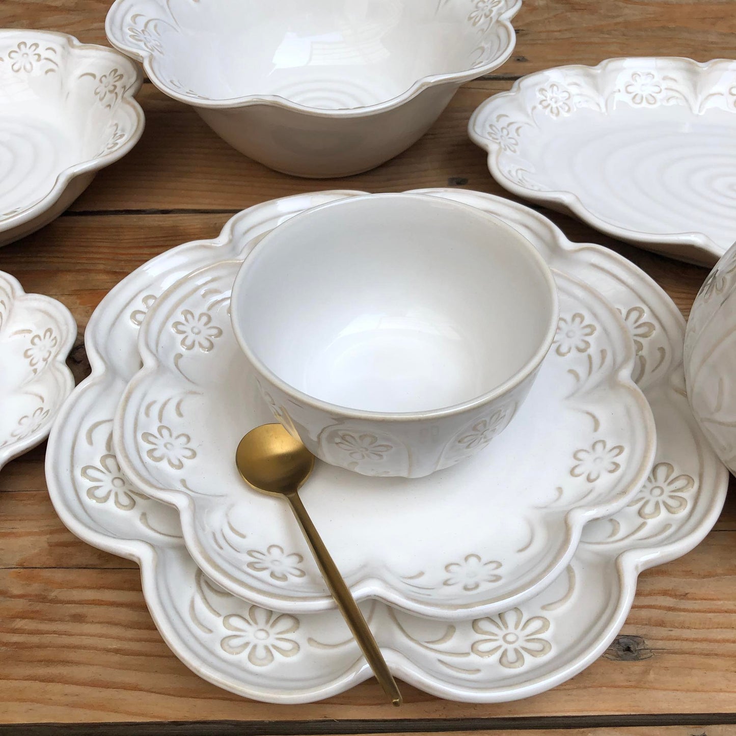 Batangas White Ceramic Dinneware Plate