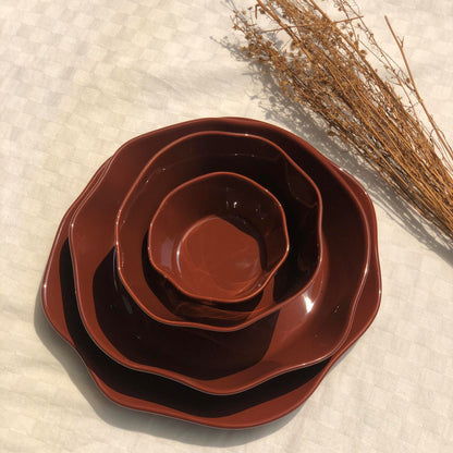 Lori Plate Orange 10.75 inch Lori Plate Orange 9x2 Lori Bowl Orange 5.75x3.25 Lori Bowl Orange 4x2