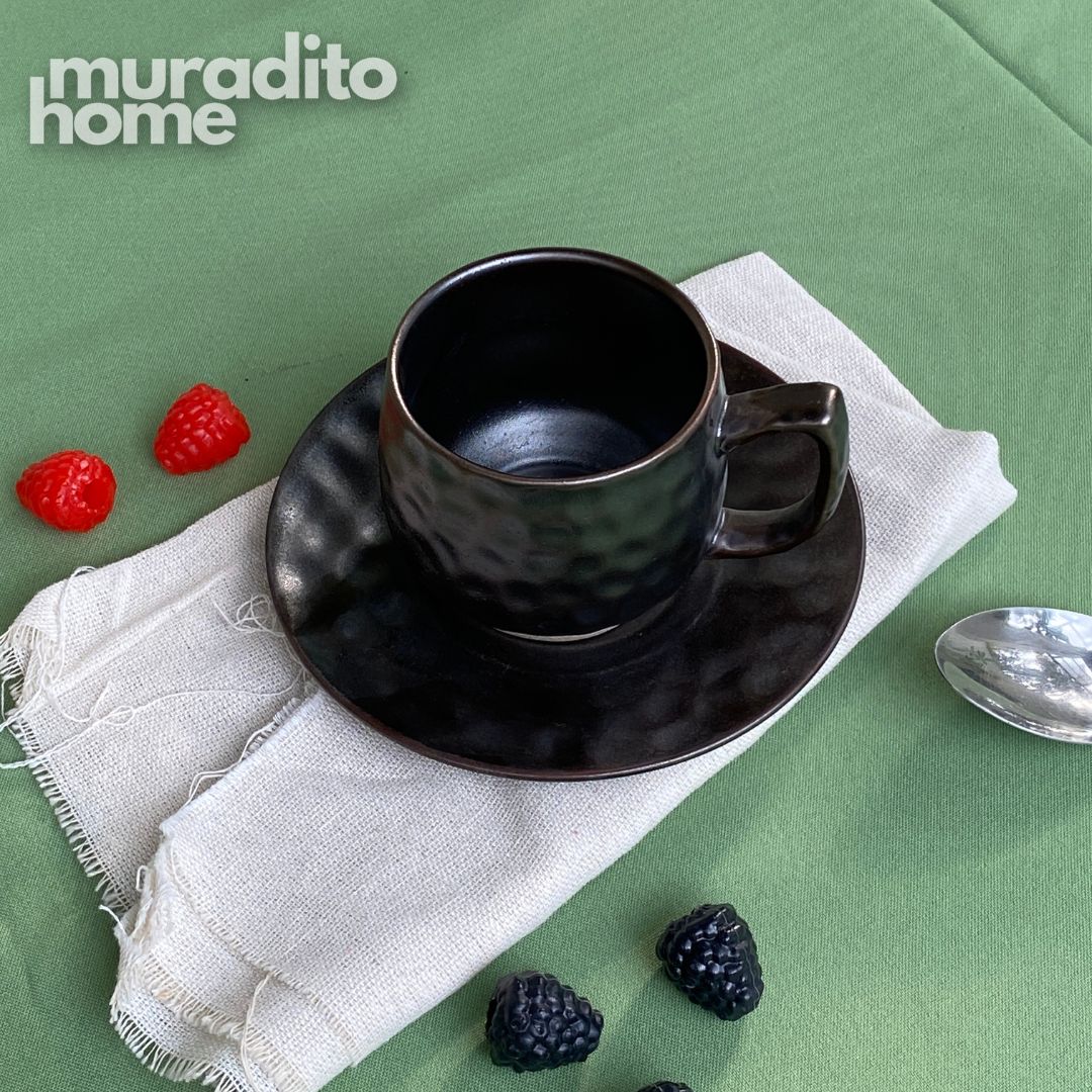 MURADITOHOME Torno Glaze Stoneware Cup and Saucer