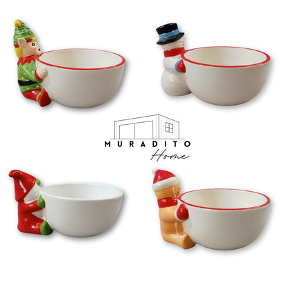 MURADITOHOME Holiday Christmas Bowl 8x6.5x3 inch