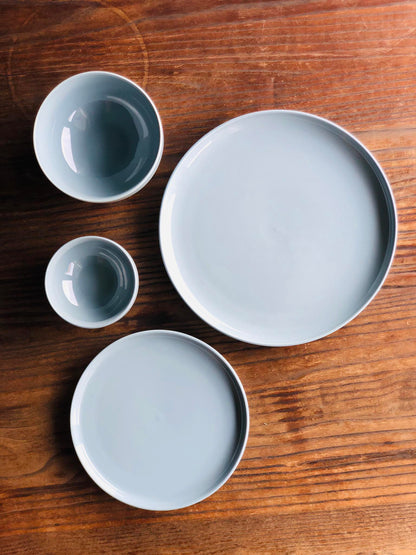 MURADITOHOME Light Blue Ceramic Dinner Plate, Salad Plate & Bowl Collection