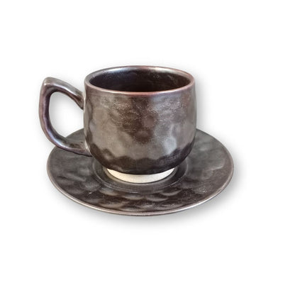 MURADITOHOME Torno Glaze Stoneware Cup and Saucer