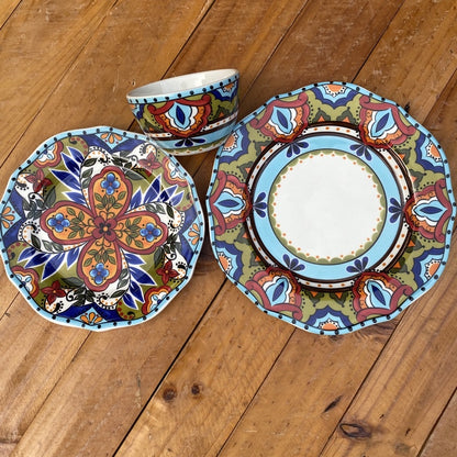 RESTOCKED!!!! Moroccan CERAMIC PLATE SET (11” & 8.5”) (10” & 8”) TABLEWARE PLATES Plato dinnerware