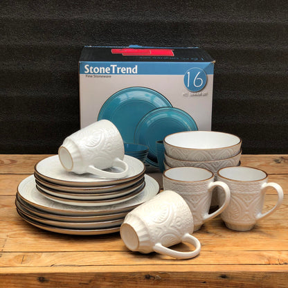 Noah 16 Piece Set Fine Stoneware Plate