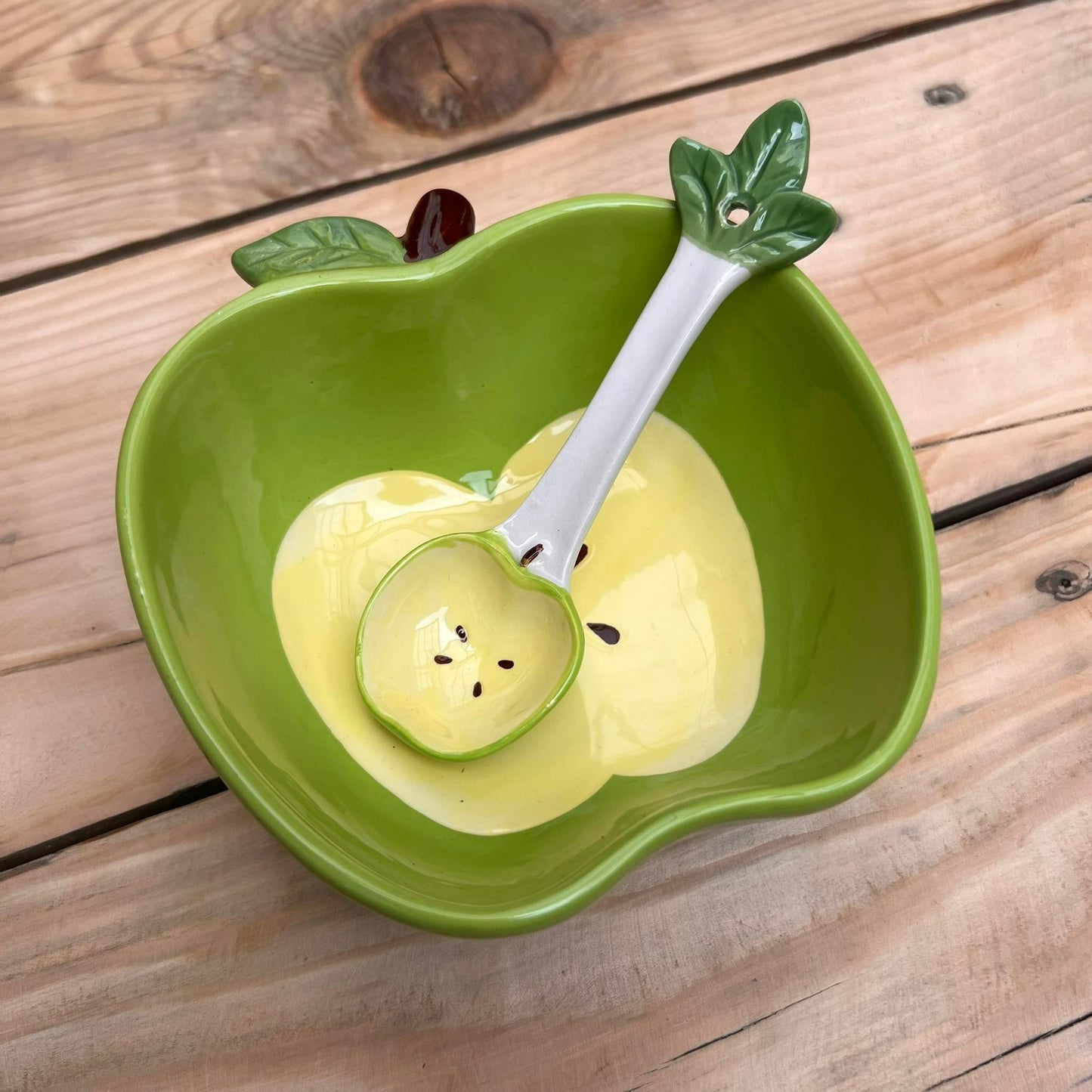 Fruit Ceramic Cereal Bowl with Teaspoon