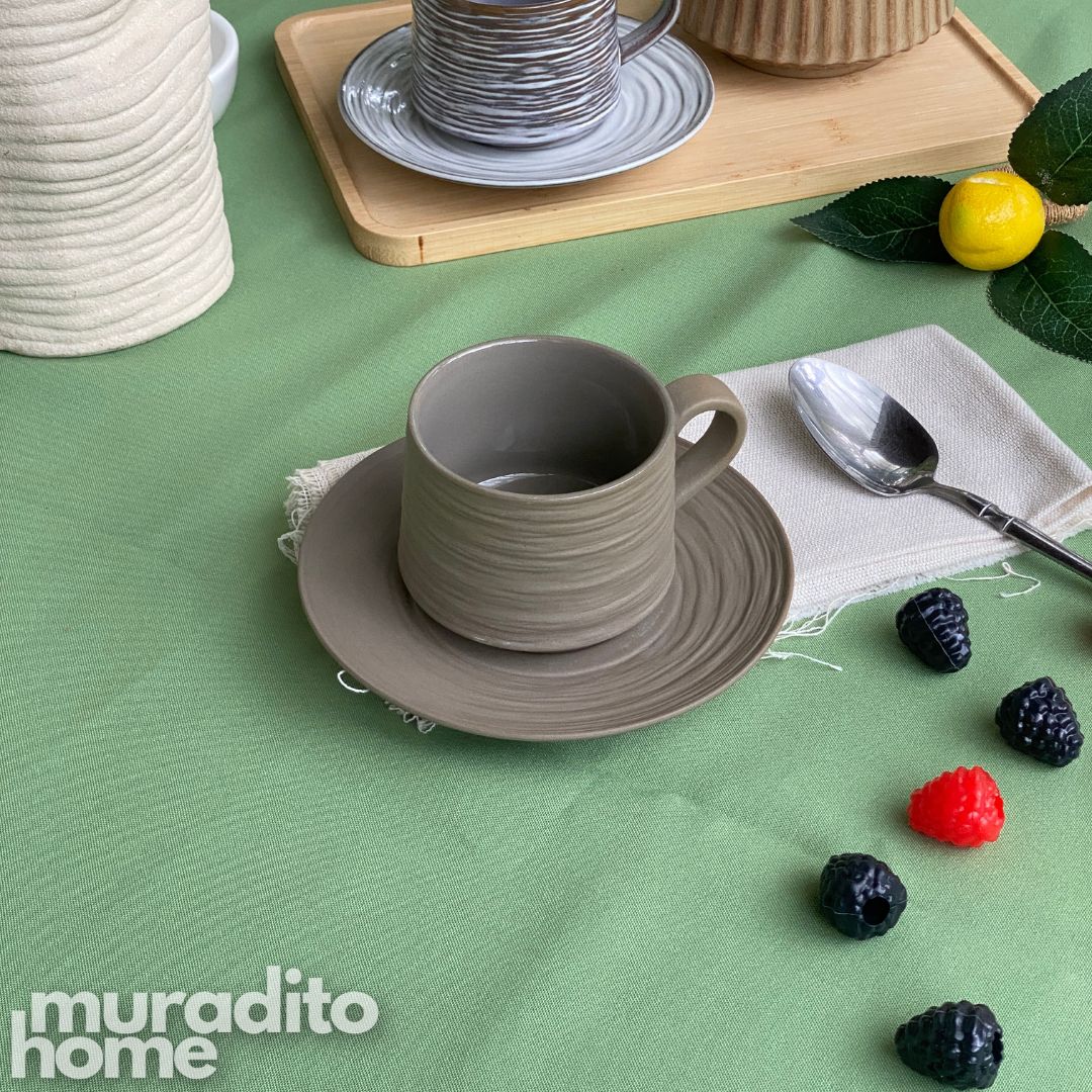 MURADITOHOME Lunava and Glazure Ceramic Cup and Saucer 250 ml