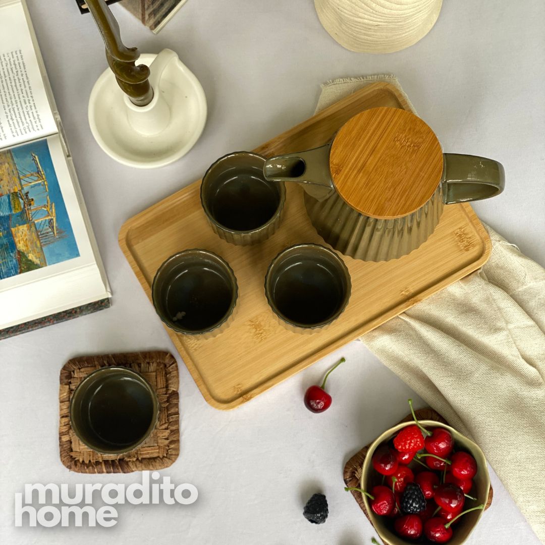 MURADITOHOME Tavari Teapot Set 800 ml and 4 Cuos 200 ml