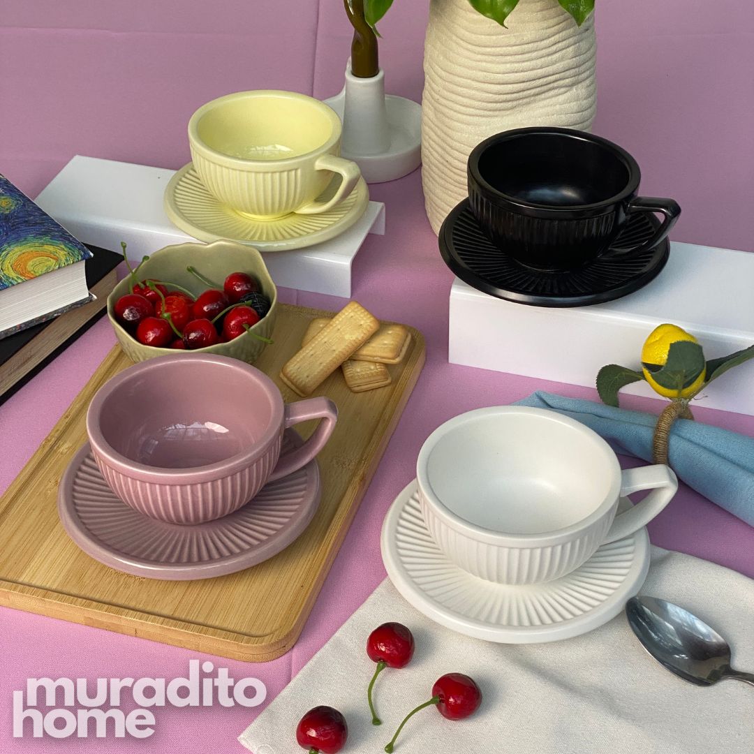 MURADITOHOME Firao and Velura Ceramic Cup and Saucer 290 ml
