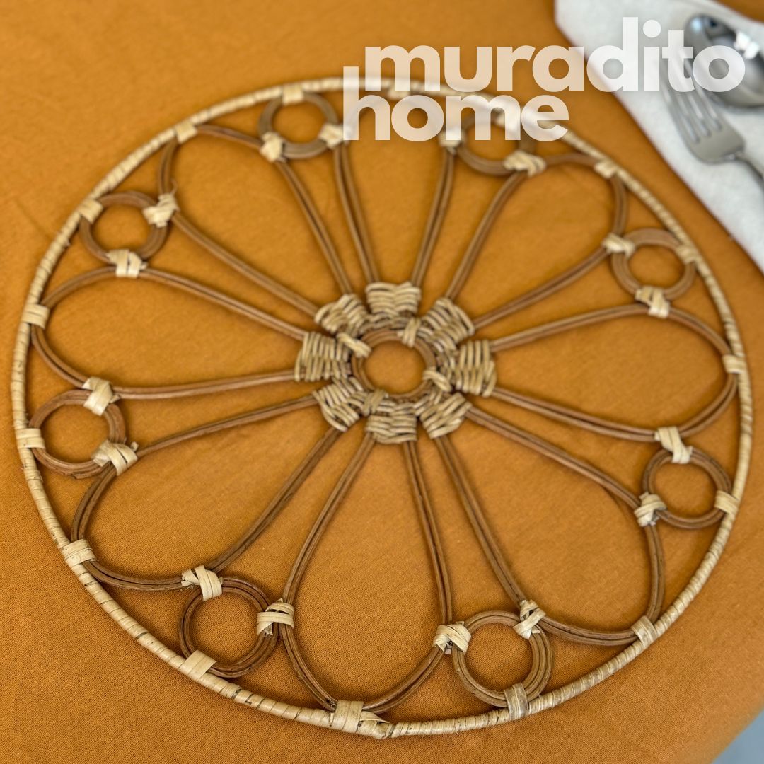 MURADITOHOME Sinag Local Rattan Placemats 14 inches Native
