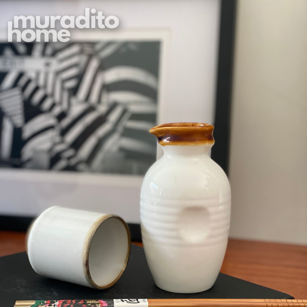 MURADITOHOME Hanatsuki Ceramic Japanese Cup and Creaner Jar Collection