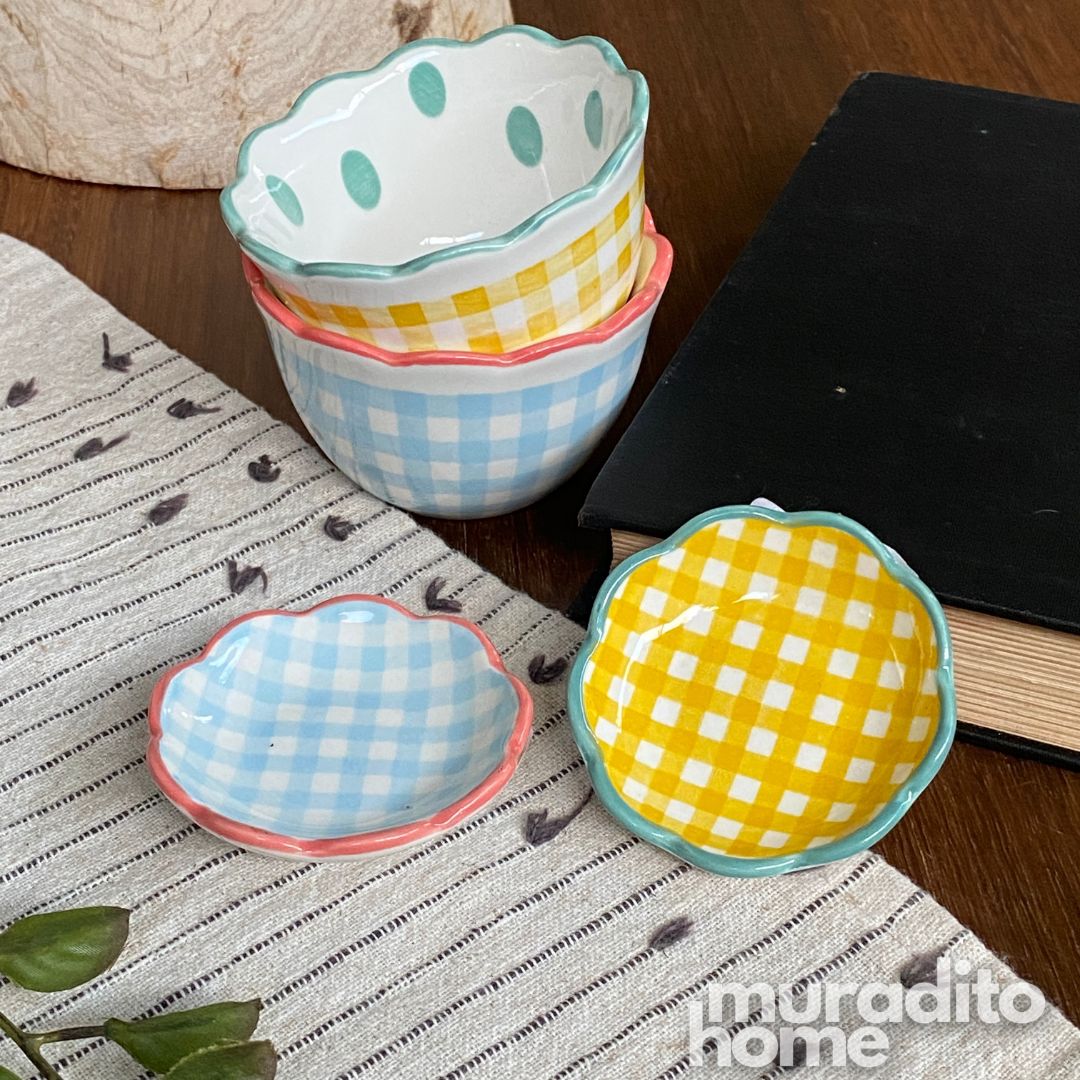 MURADITOHOME Mitch and Chona Ceramic Bowl and Dipping Sauce Collection