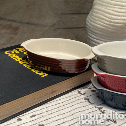 MURADITOHOME Kasure Ceramic Oval Baking Dish Collection