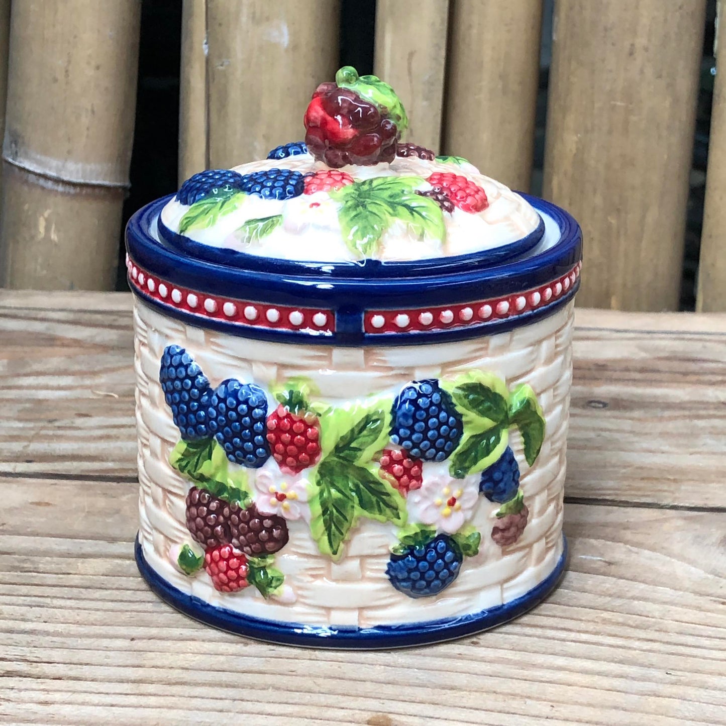 Fruit Ceramic Cannister Colorful 4x4.5 inch