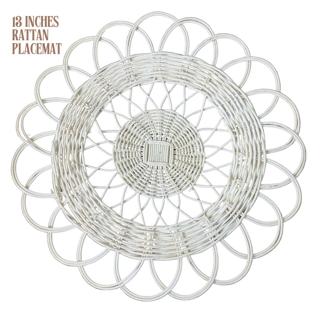MURADITOHOME Ethan Local Rattan Placemats 13 inches Native