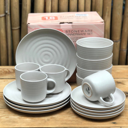 MAX 16pcs Set Stoneware(4pcs Dinner 10.5inch,4pcs 8inch,4 pcs Bowl 6x2.75inch and 4pcs Mug 480 ml)