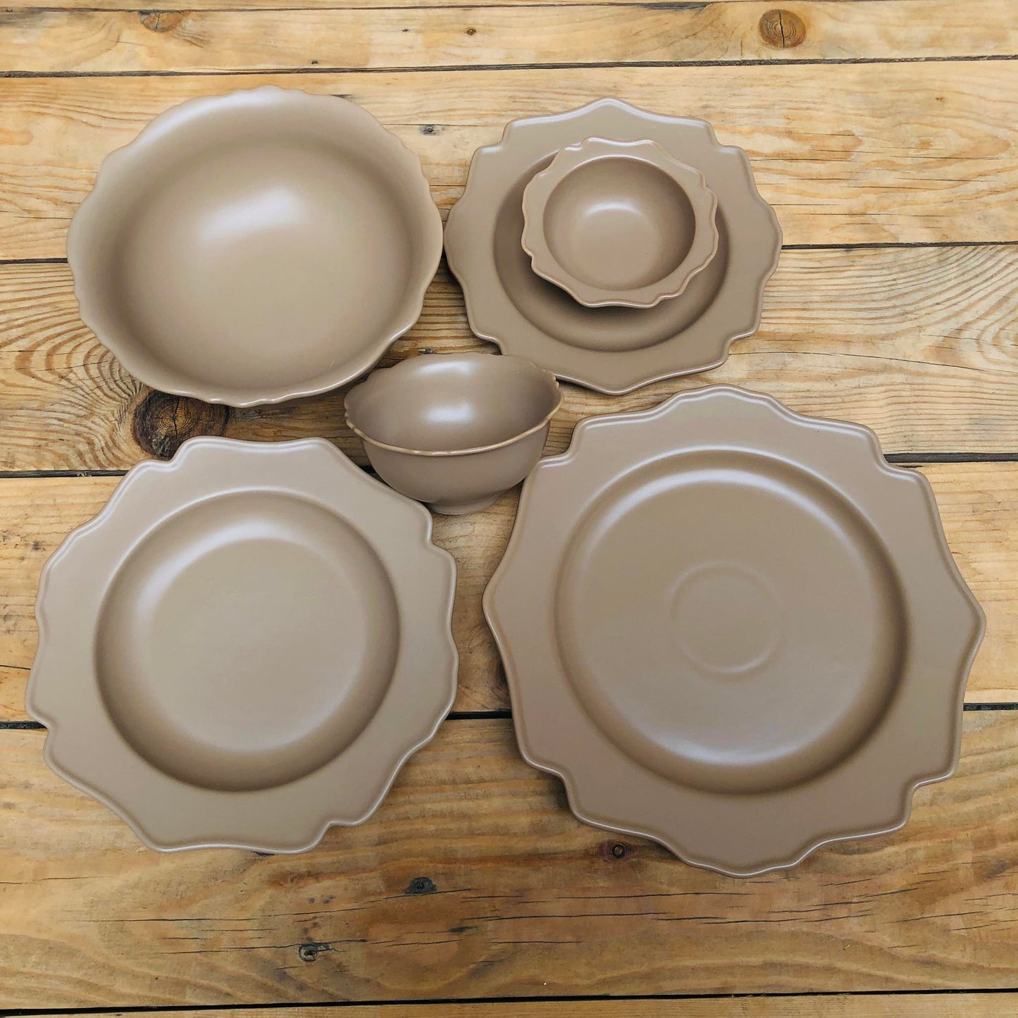 Veronica Brown Ceramic Dinnerware Plate