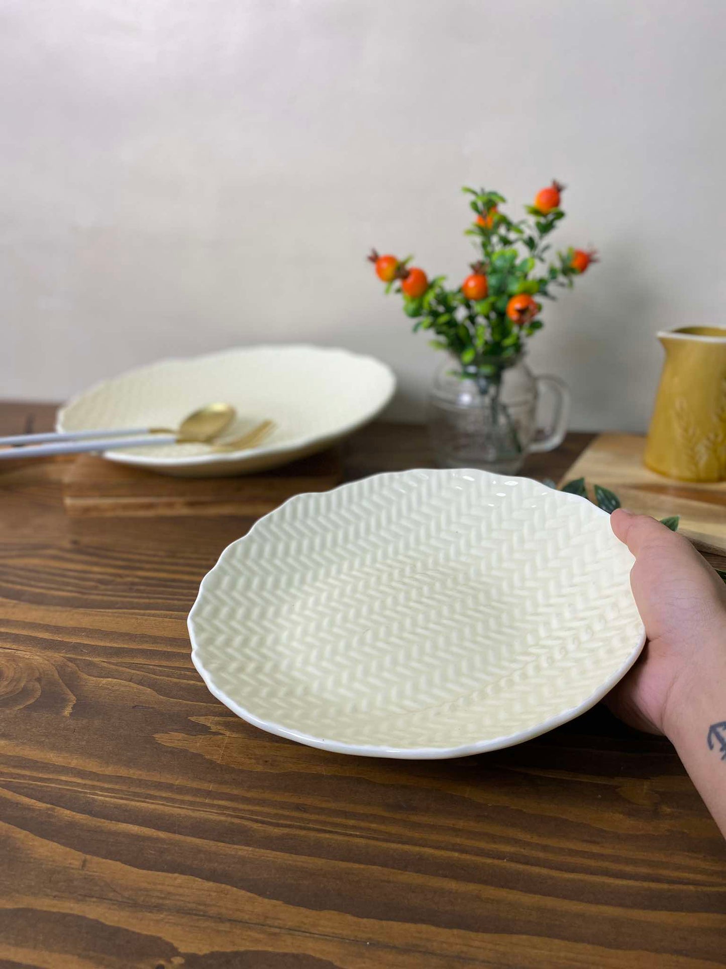 MURADITOHOME Julieta Serving Dish 11.5x2 inch and 9.5x2 inch