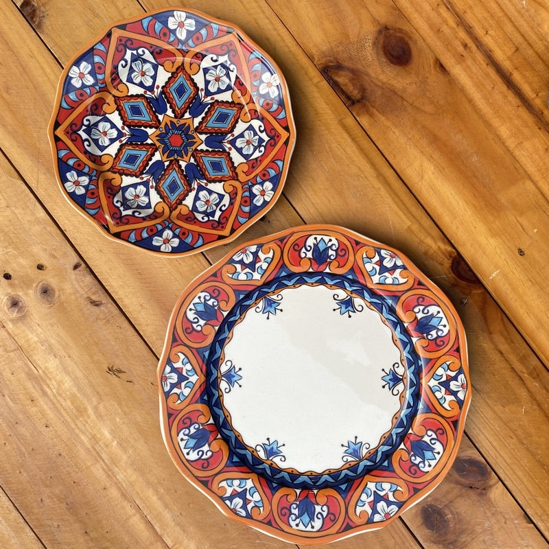 RESTOCKED!!!! Moroccan CERAMIC PLATE SET (11” & 8.5”) (10” & 8”) TABLEWARE PLATES Plato dinnerware