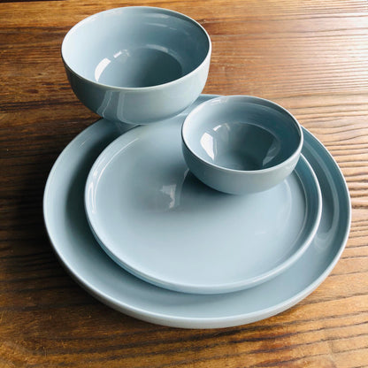 MURADITOHOME Light Blue Ceramic Dinner Plate, Salad Plate & Bowl Collection