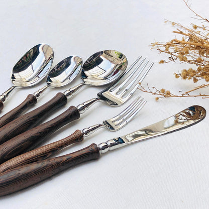 Davis 6 pcs Stainless Wooden Handle Cutlery Set