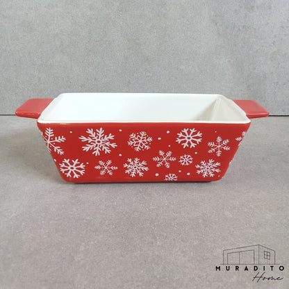 MURADITOHOME Christmas Serving Dish Bakeware 8x3.25x2.5 inch