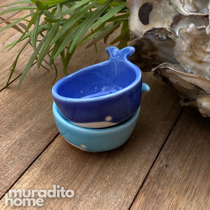 MURADITOHOME Whale Ceramic Plate and Dipping Sauce Collection