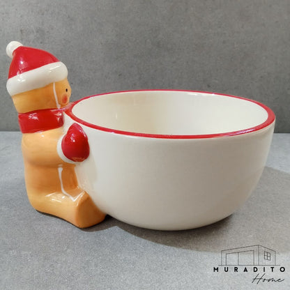 MURADITOHOME Holiday Christmas Bowl 8x6.5x3 inch