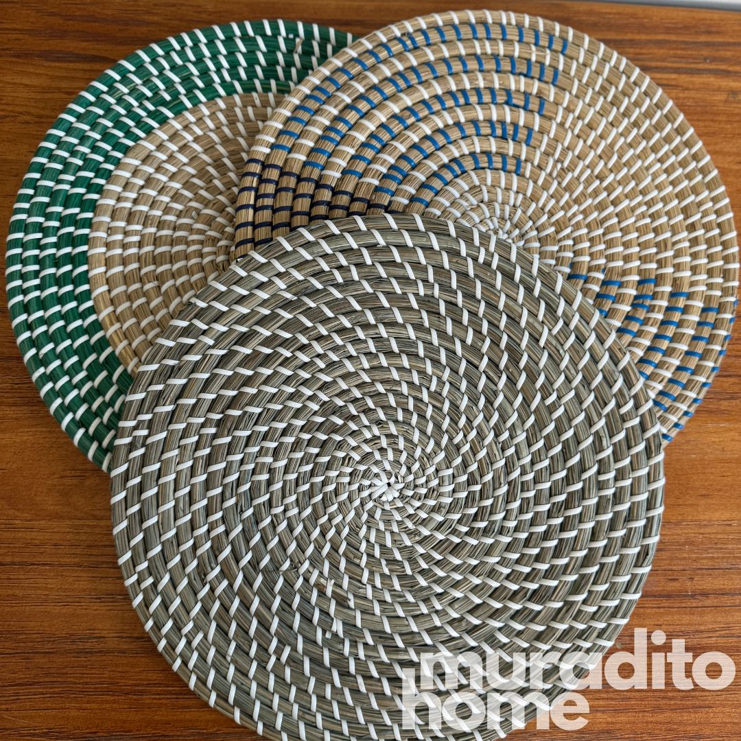 MURADITOHOME Diego, Darna & Carlo Seagrass Placemat 13 inches